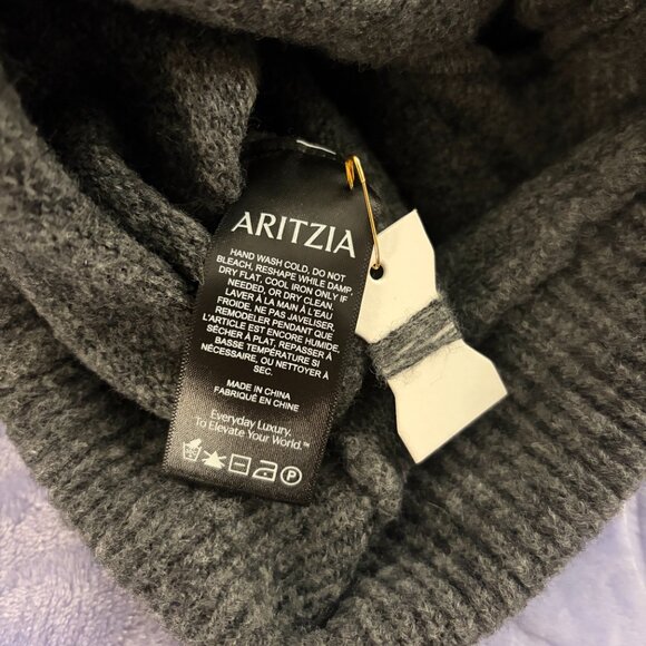 NWT Aritzia Wilfred SoftSpoke Dear Sweater in Heather Charcoal Grey - Picture 8 of 14